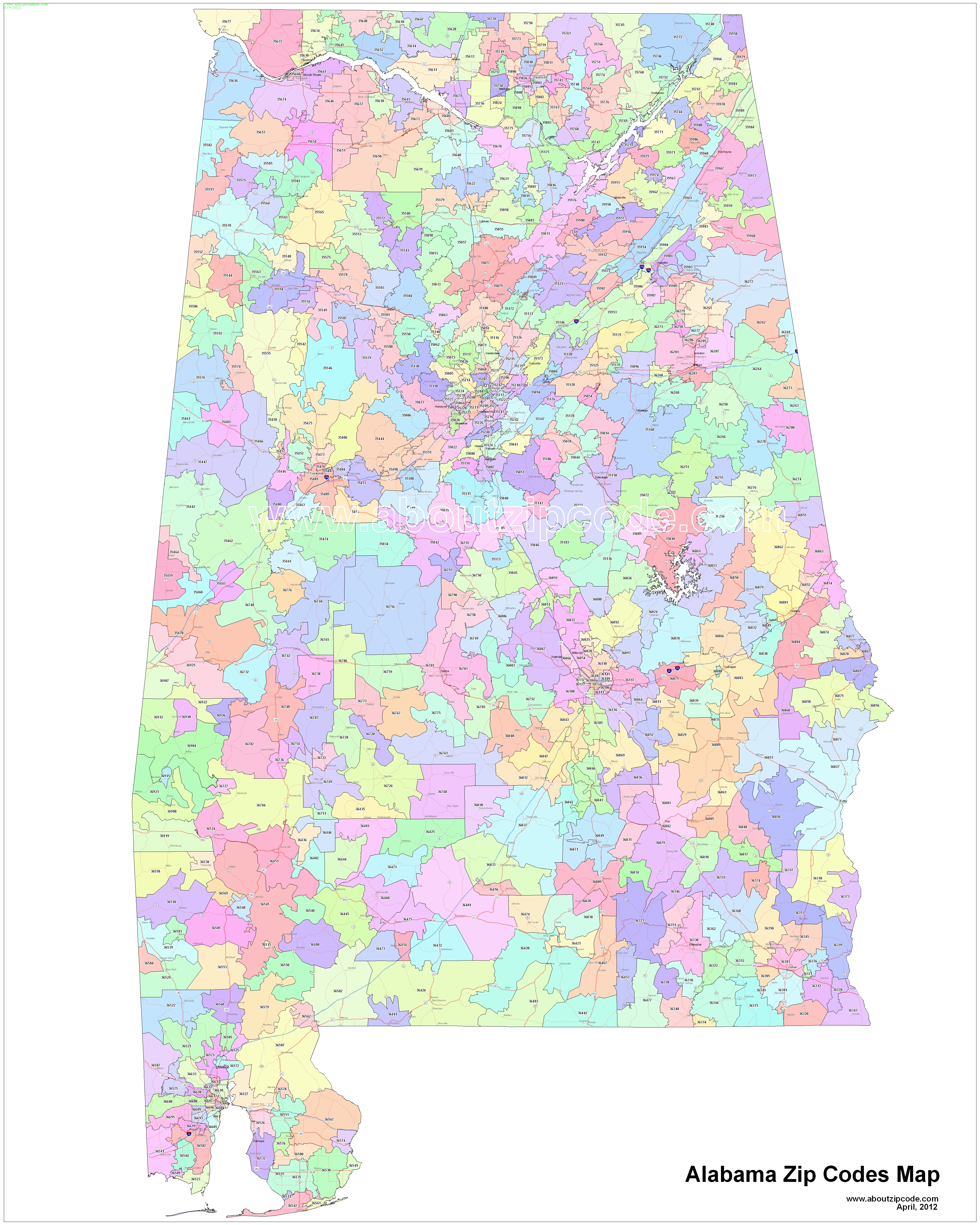 Alabama Zip Code Maps Free Alabama Zip Code Maps