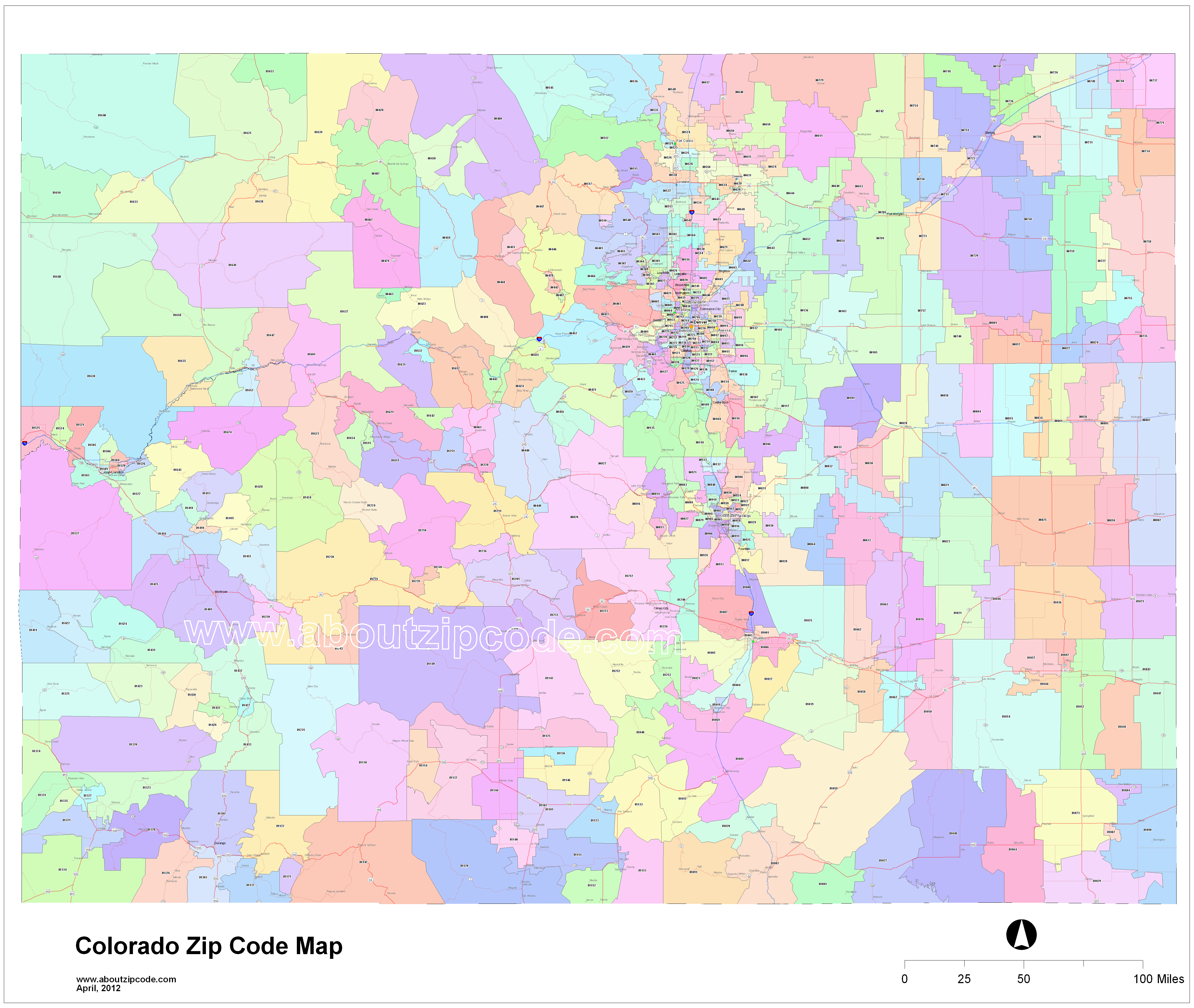 Colorado Zip Code Maps Free Colorado Zip Code Maps