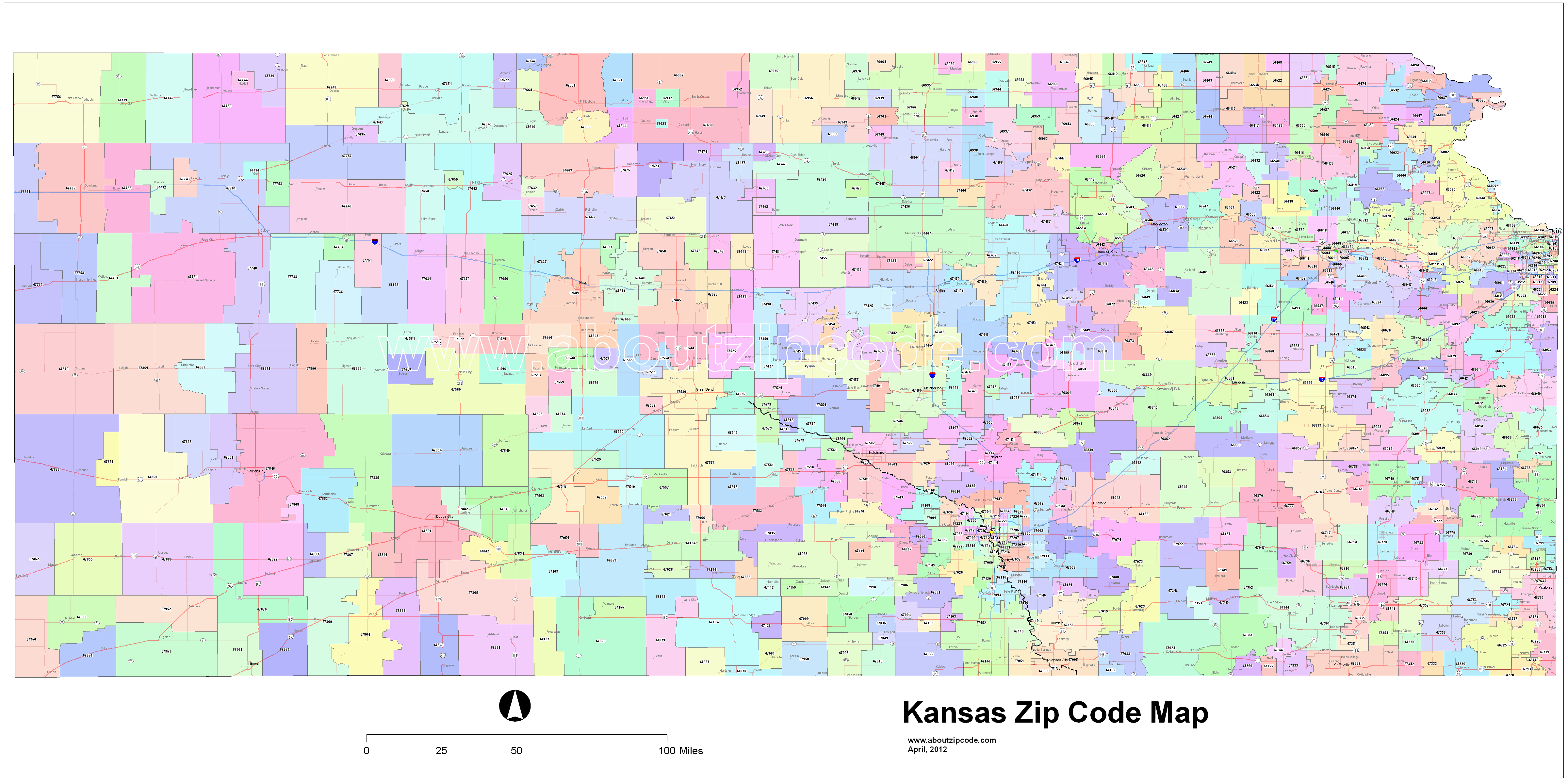 Kansas Zip Code Maps - Free Kansas Zip Code Maps