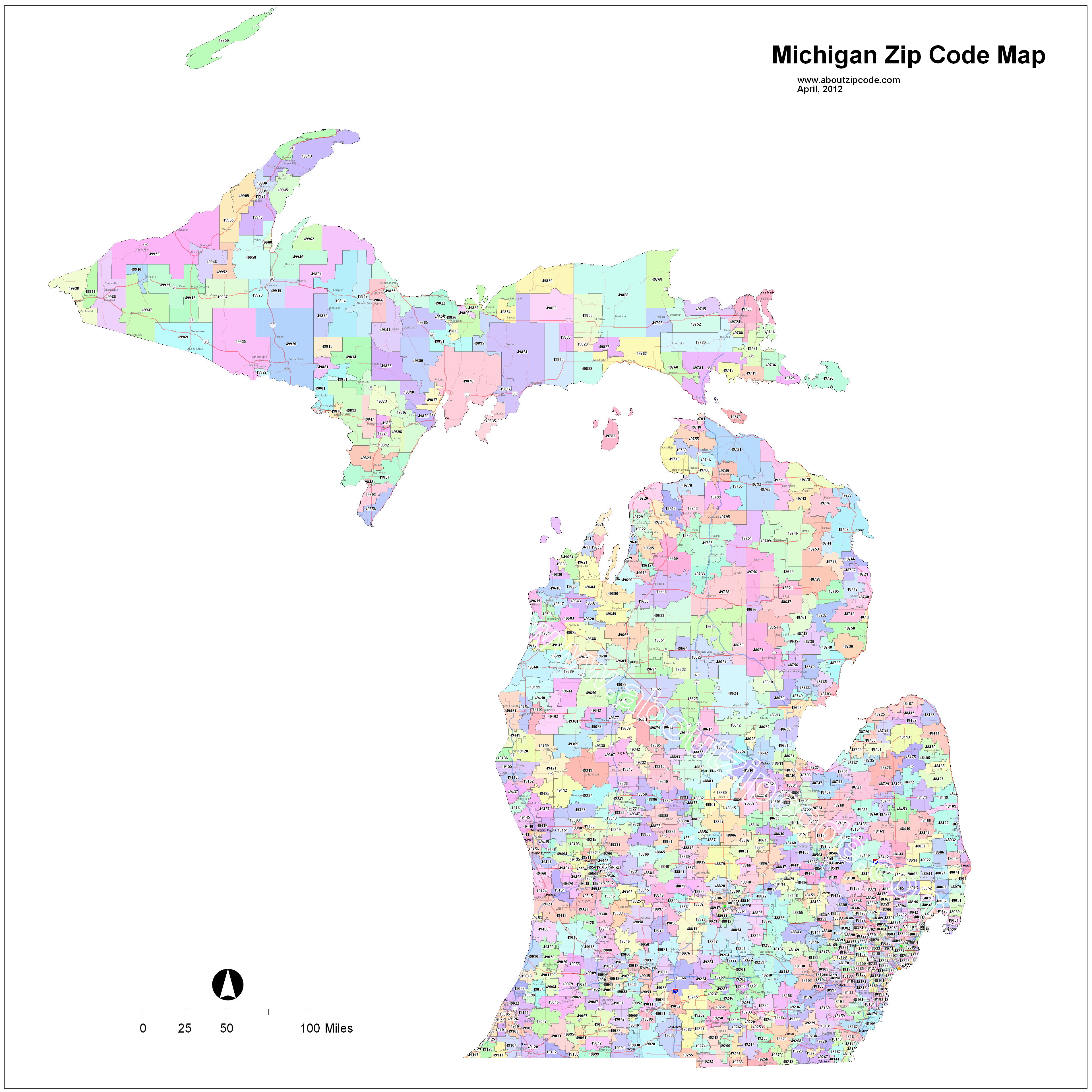 Michigan Zip Code Maps Free Michigan Zip Code Maps