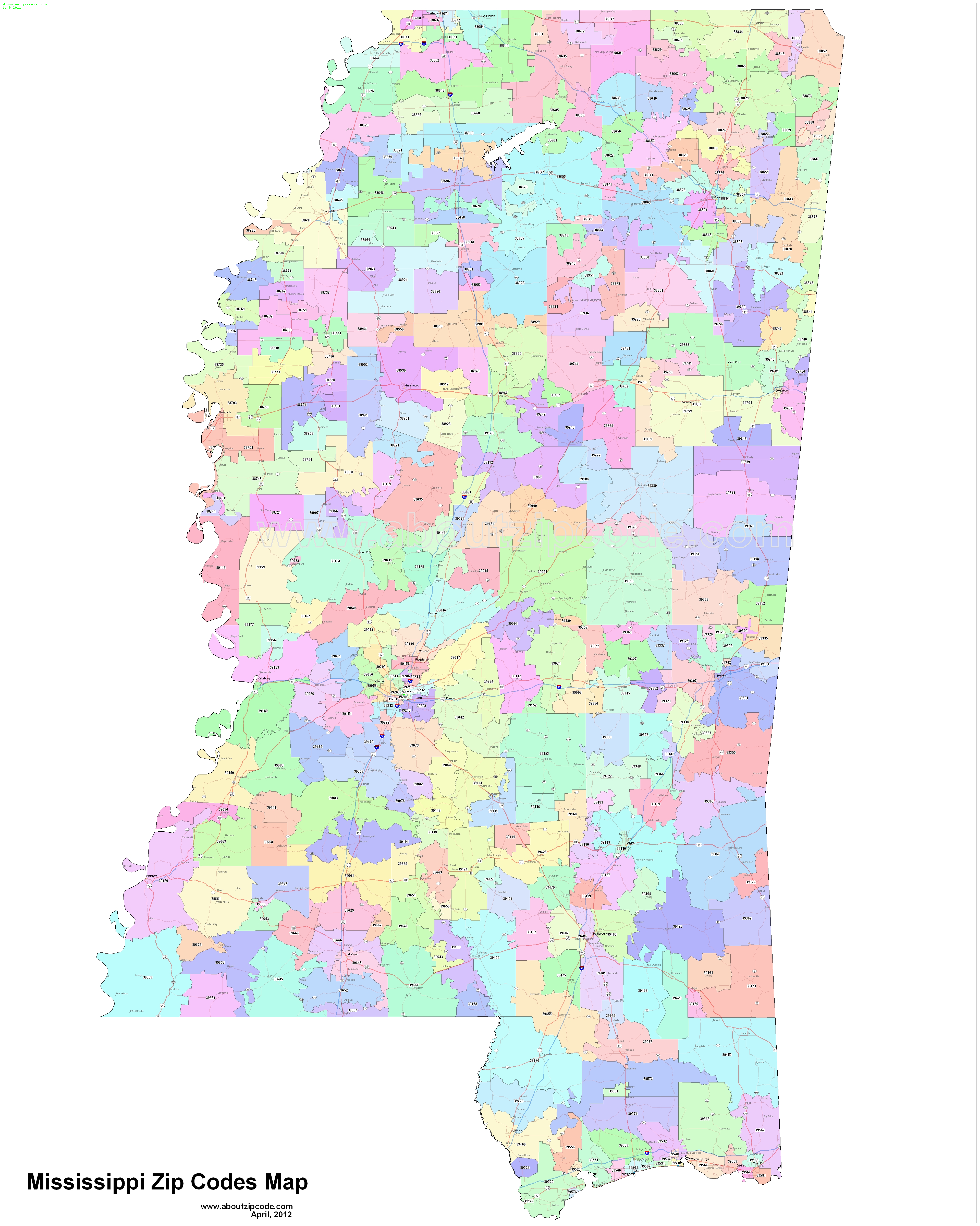 Mississippi Zip Code Maps Free Mississippi Zip Code Maps
