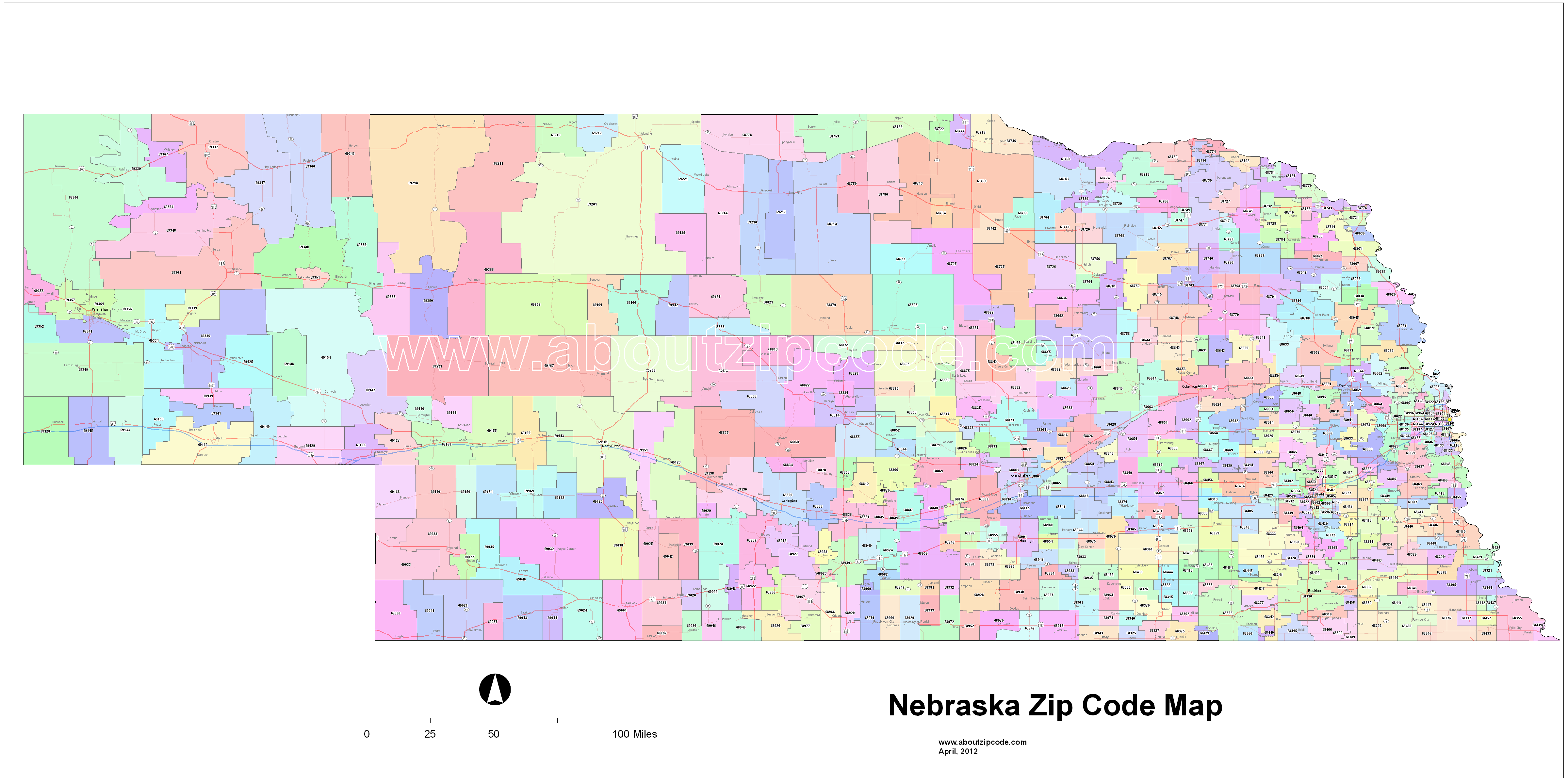 Nebraska Zip Code Maps Free Nebraska Zip Code Maps
