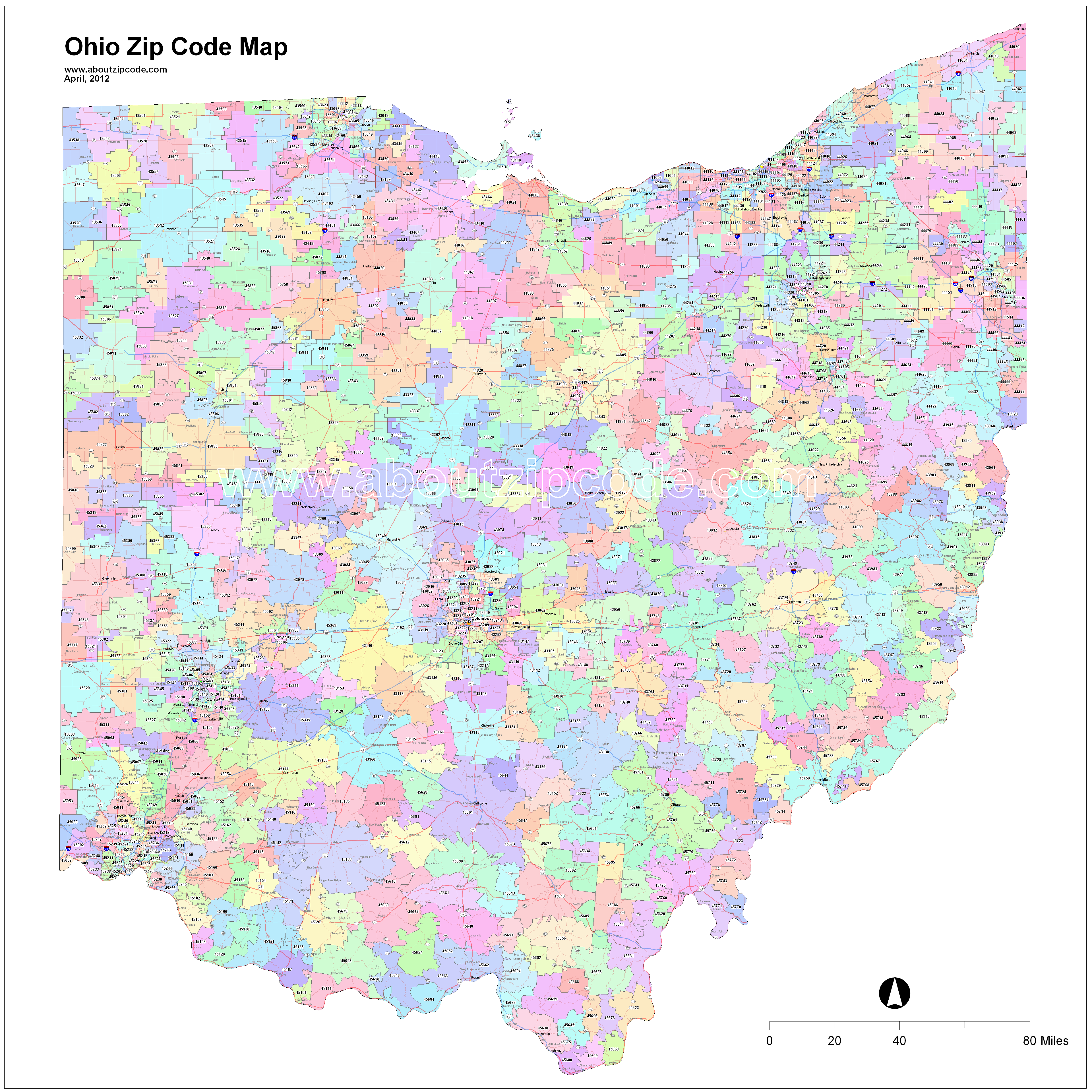 Ohio Zip Code Maps Free Ohio Zip Code Maps